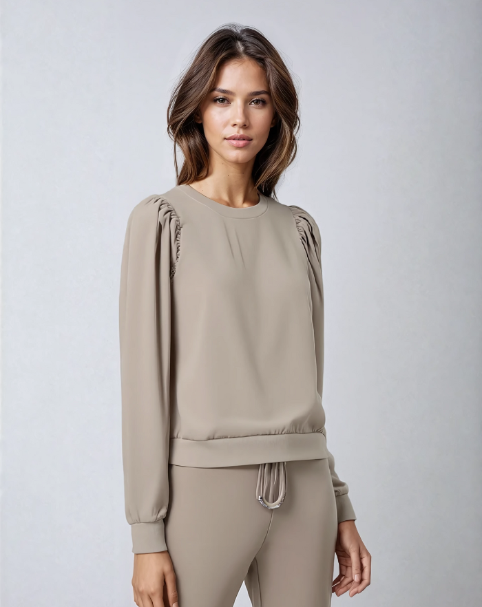 NOLA™ | PUFF-SLEEVE SWEATSHIRT BEIGE